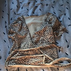 Cheetah Wrap Top